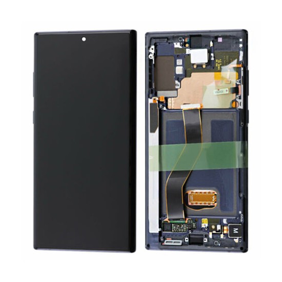 Touch+Display com Frame Samsung Galaxy Note 10 Plus 2019/N975F/N976 6,8" Service Pack (GH82-20900C/20838C) Brilho Aura/Prata